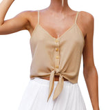 Button Sleeveless Crop Top - Multiple Colors Available!