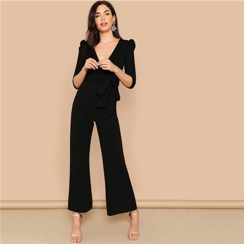 Puff Sleeve Palazzo Leg Jumpsuit
