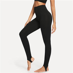 Black High Rise Stirrup Leggings